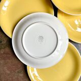 6 assiettes plates Villeroy & Boch en faïence émaillée jaune