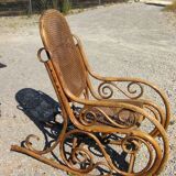 Fauteuil rocking-chair bambou rotin