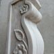 Column pedestal in sculpted Carrara marble