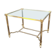 Old coffee table side metal gilded top glass style Louis XVl