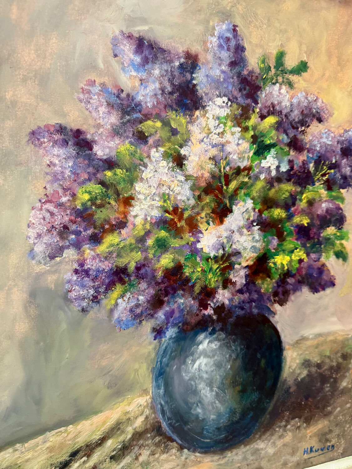 Painting Still Life with Lilacs 20th Century