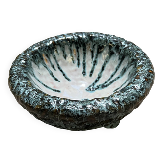 Coupe, vide-poche brutaliste vintage en céramique émaillée