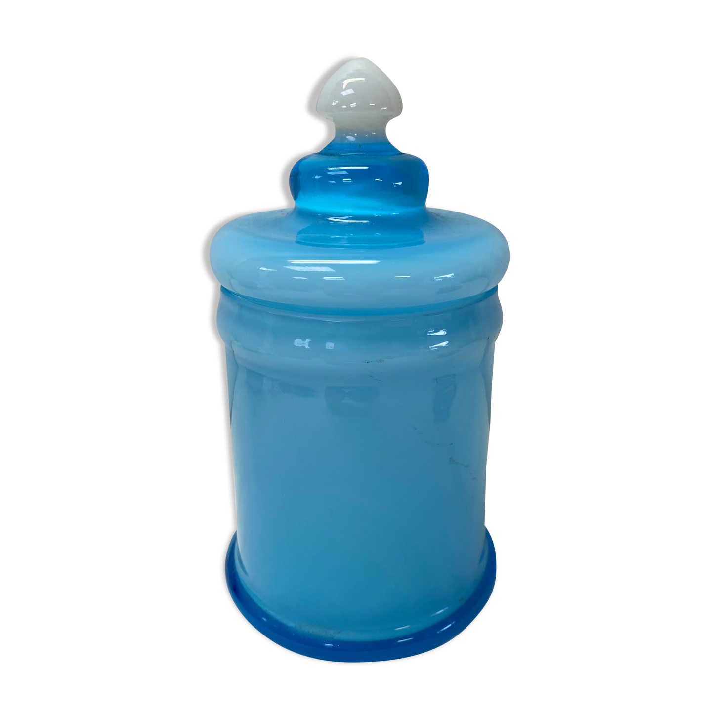 Old opaline blue pharmacy pot