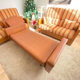 2-seater brown leather sofas from the 60s