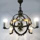 Lustre 4 feux forme boule à feuillage Italie. Années 50
