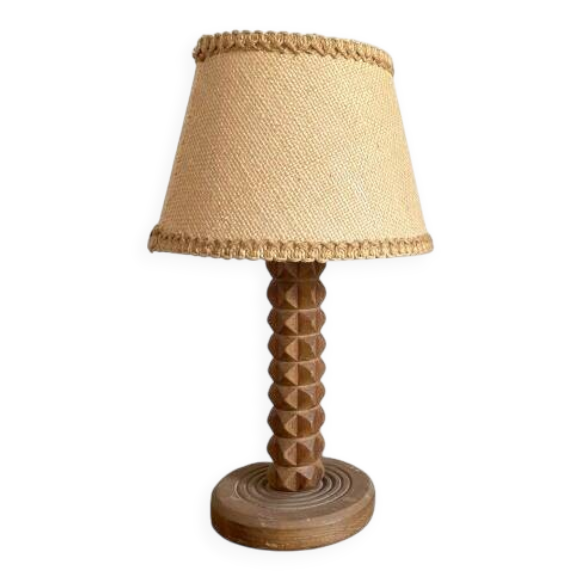 Charles Dudouyt style wooden lamp