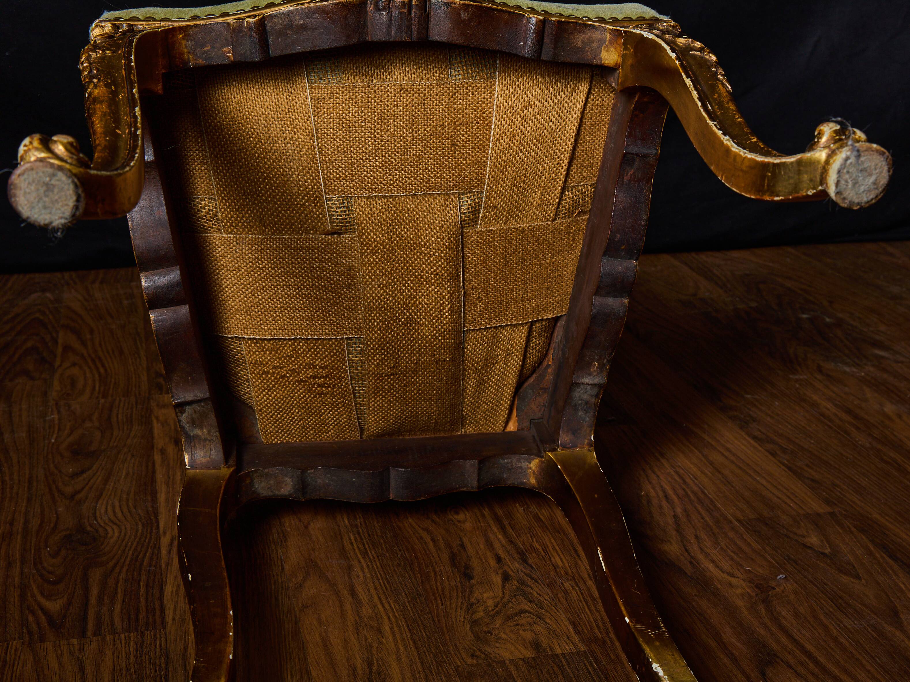 Set of 4 Louis XV style gilded chairs – Musician chair style