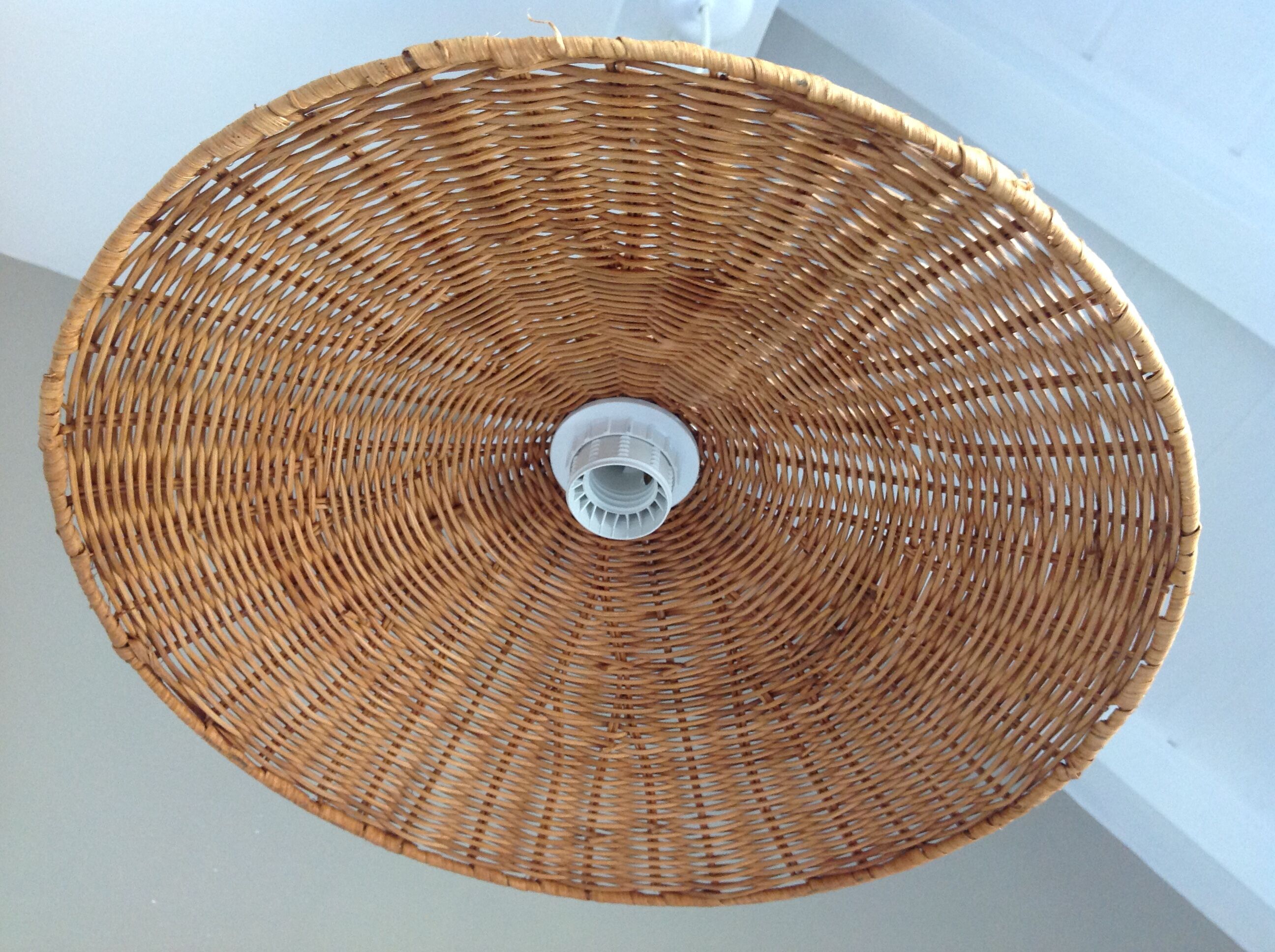Vintage wicker hanging lamp