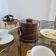 Vintage wooden ice bucket with ring handles - Mid-Century Modern
