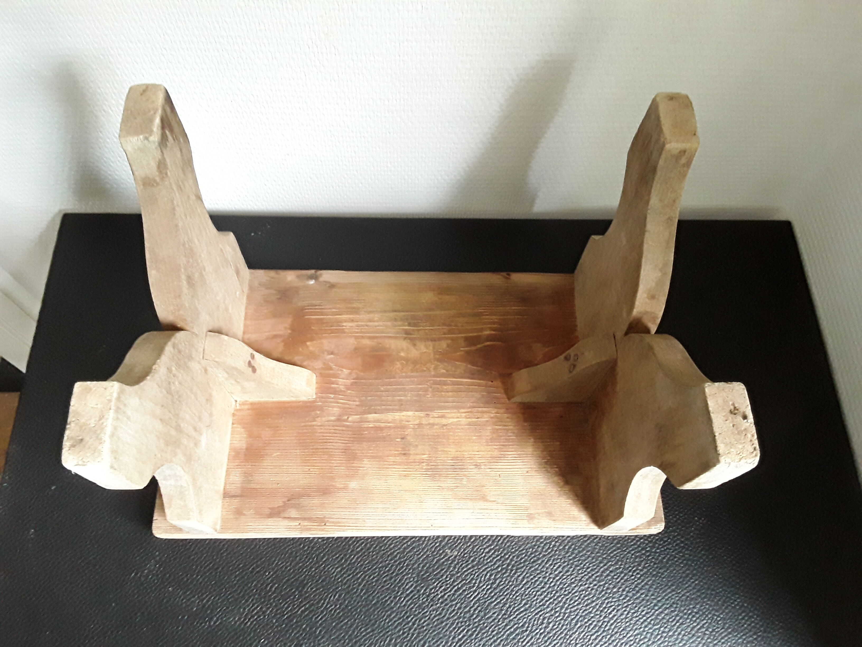 Antique bench stool in solid wood