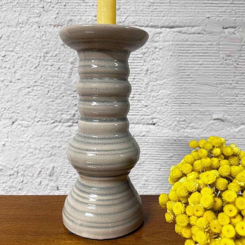Large earthenware candle holder