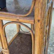 Set of 2 vintage bamboo rattan bedside shelves