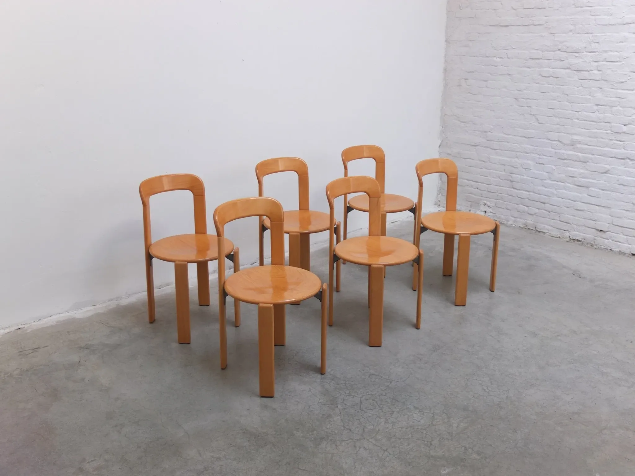 Set of 6 'Rey' chairs by Bruno Rey for Dietiker Switzerland, 1971