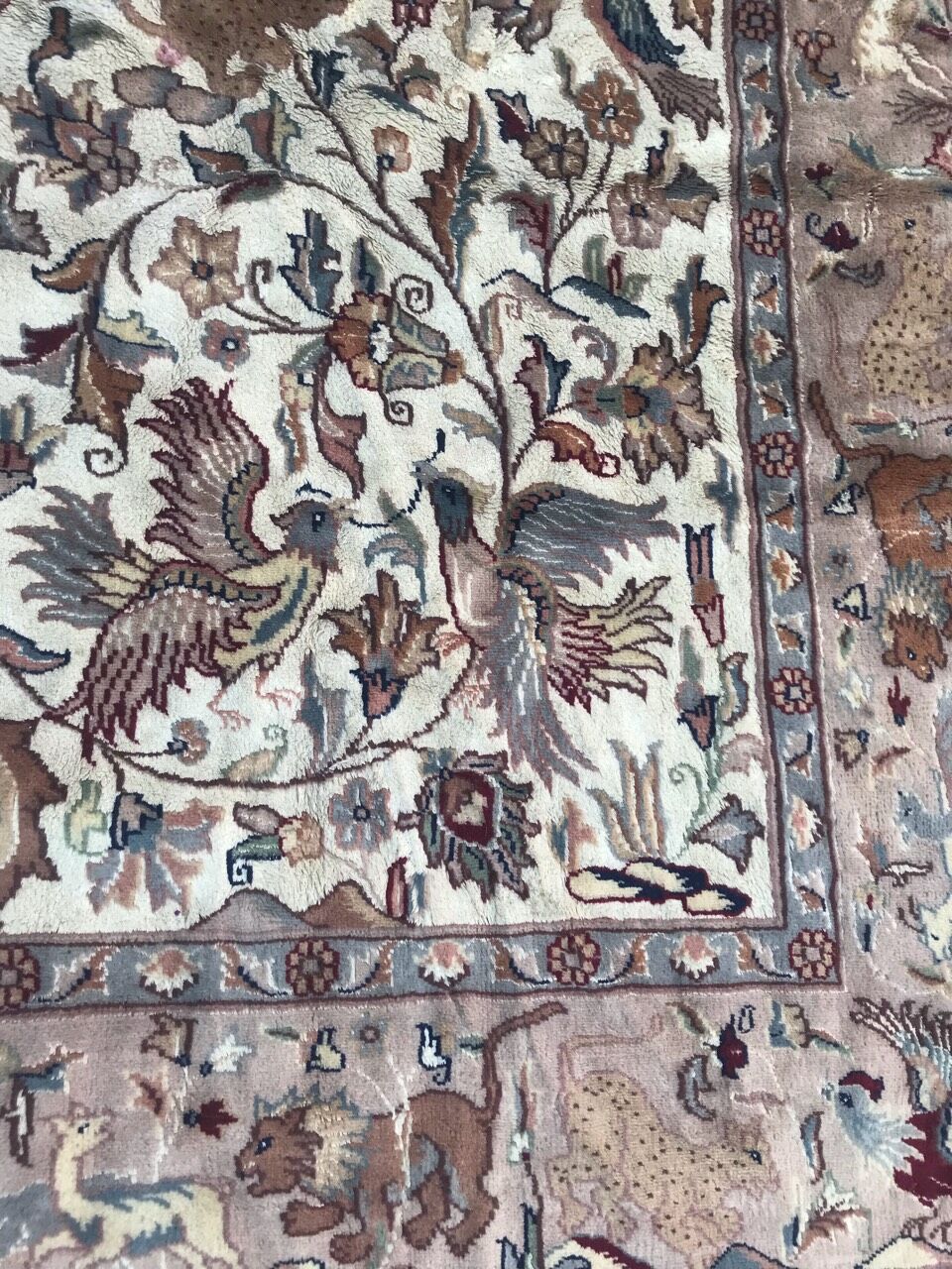 Pakistani carpet wool and silk handmade 190x295 cm