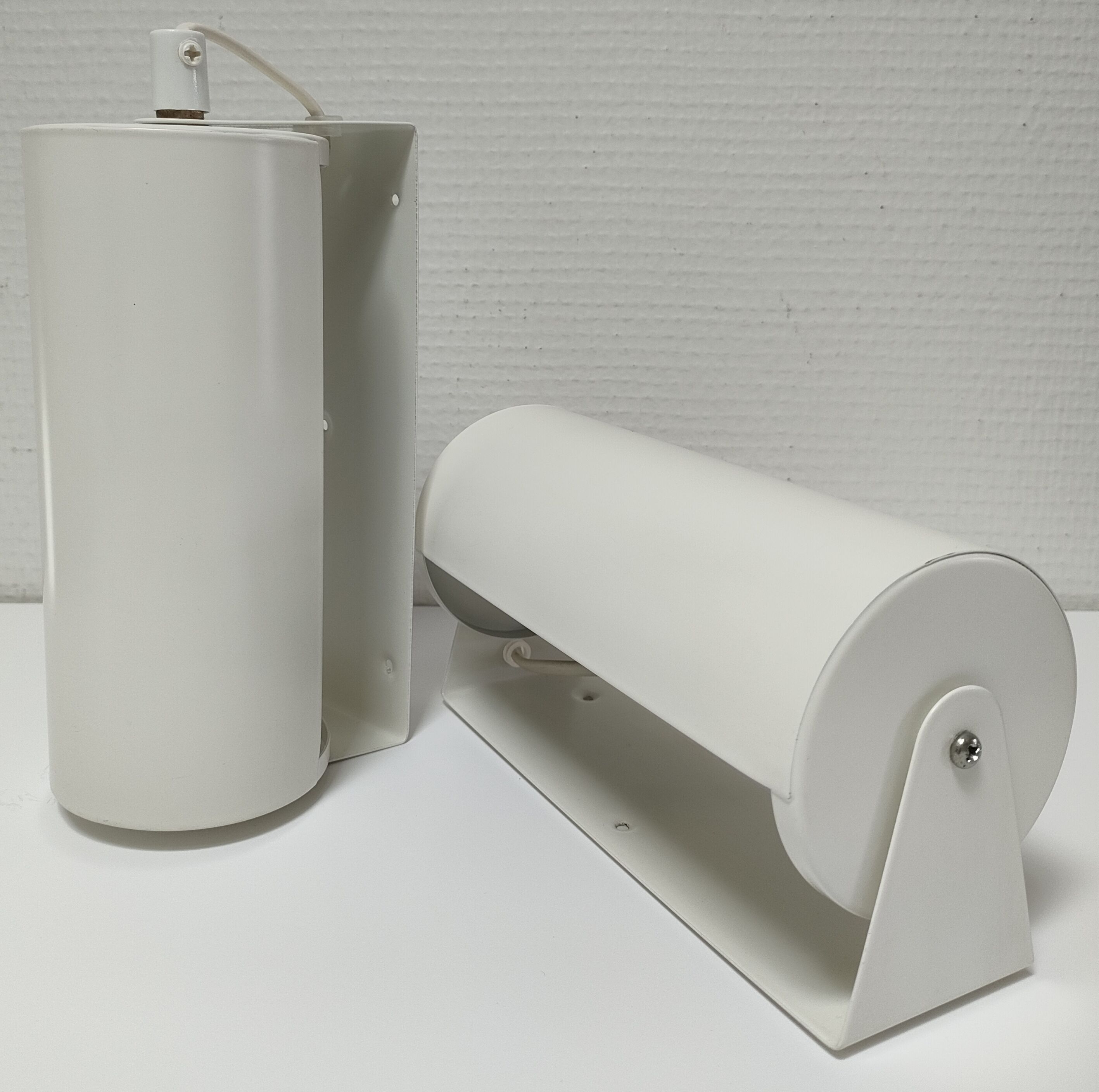 Pair of wall lamps Ikea vintage design Lod V413 white metal