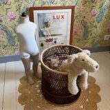 Rattan and buri side table