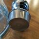 Old glass and silver metal carafe