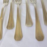 6 vintage Christofle art deco style silver plated forks
