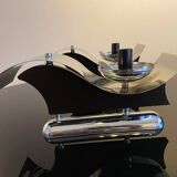 Coppia di sconces metallo e vetro soffiato, Italia anni 70, in ottime condizioni di conservazioni