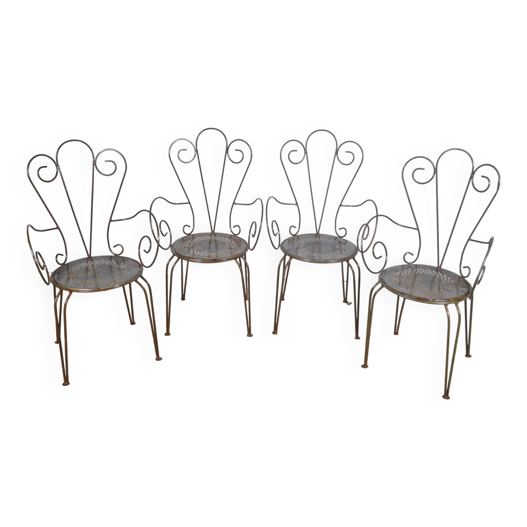 Chaises de jardin en fer forgé