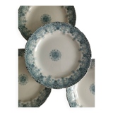 "Henriette" - 6 flat plates made of ironstone HB Choisy-le-Roi