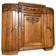 Art Deco buffet in solid wood — marble top and curved fronts