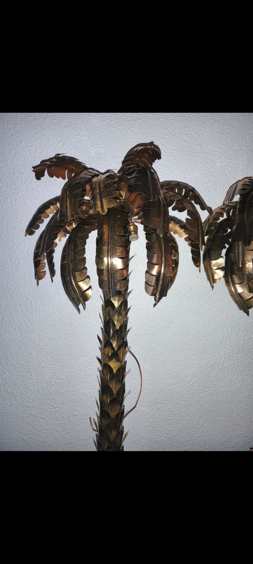 Palm tree brass wall lights