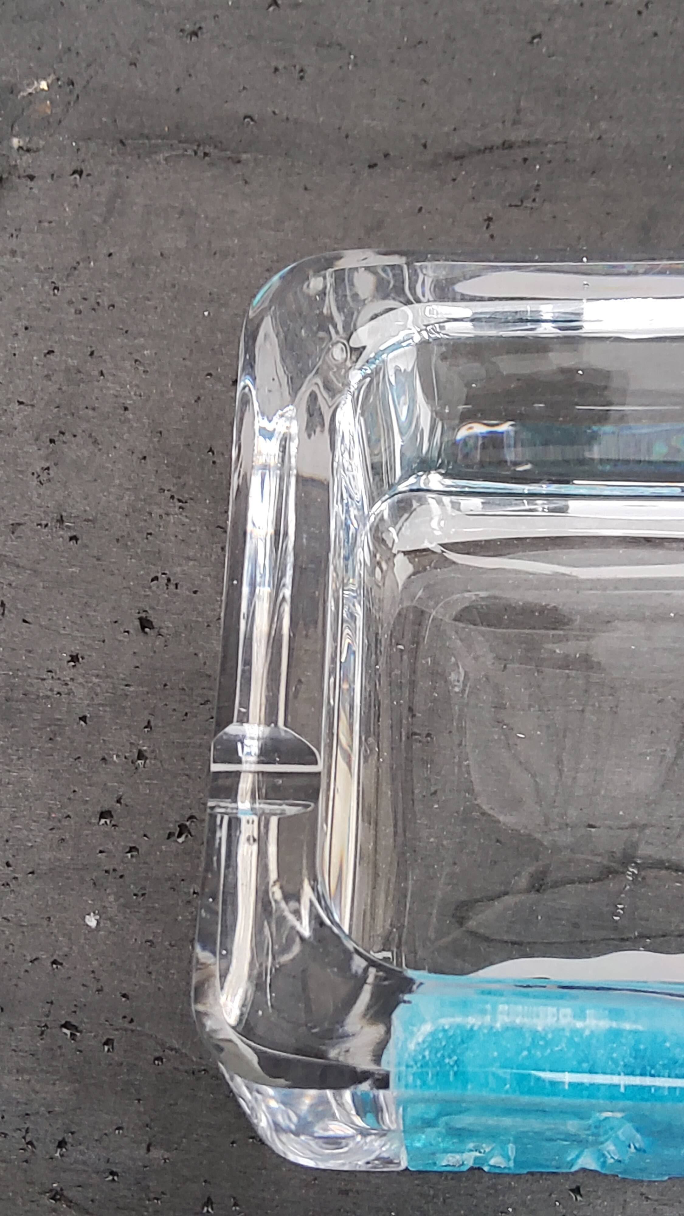 Crystal and glass paste ashtray Daum design from the 80s