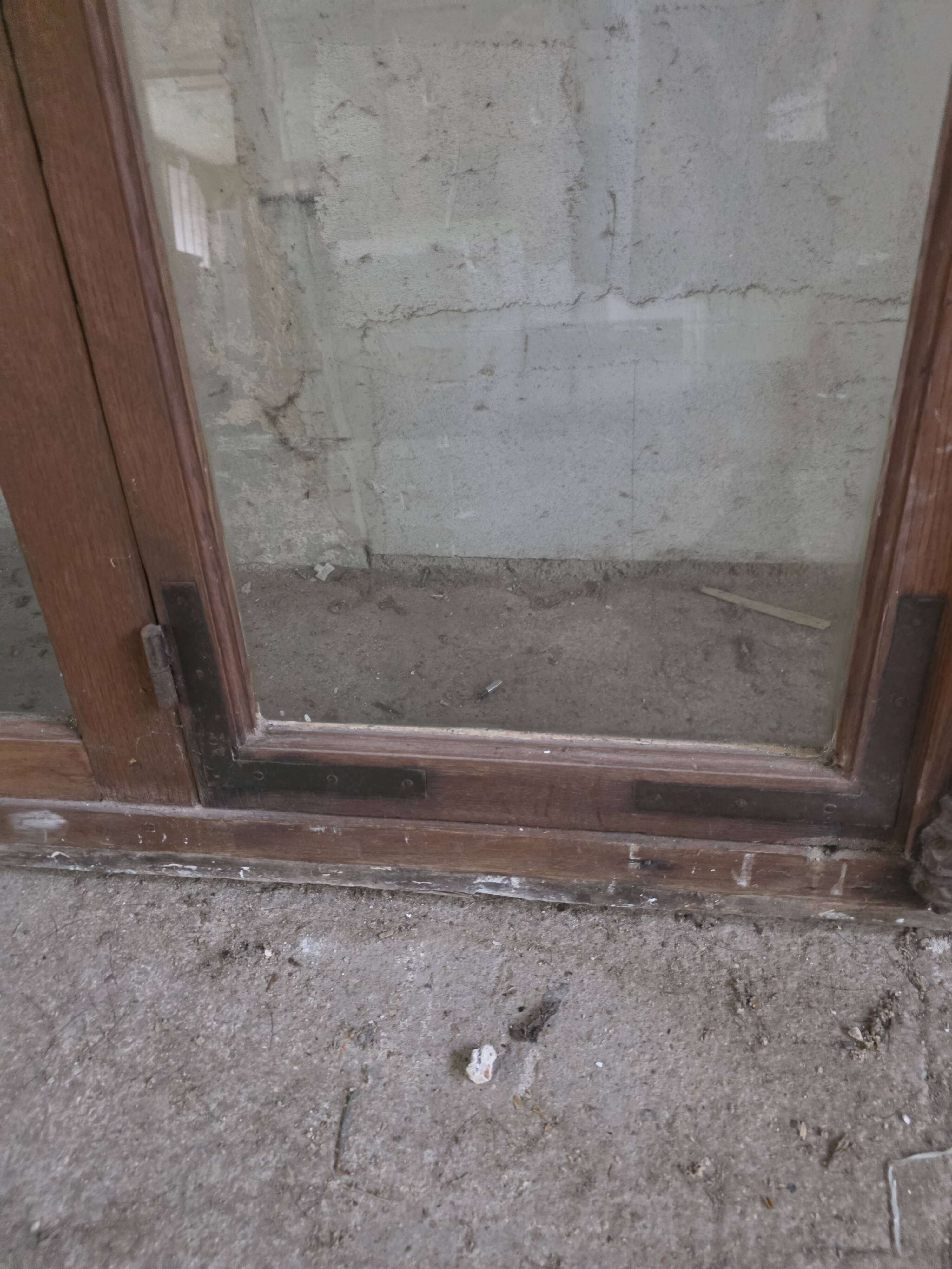 4 old solid oak windows from the early 20th century