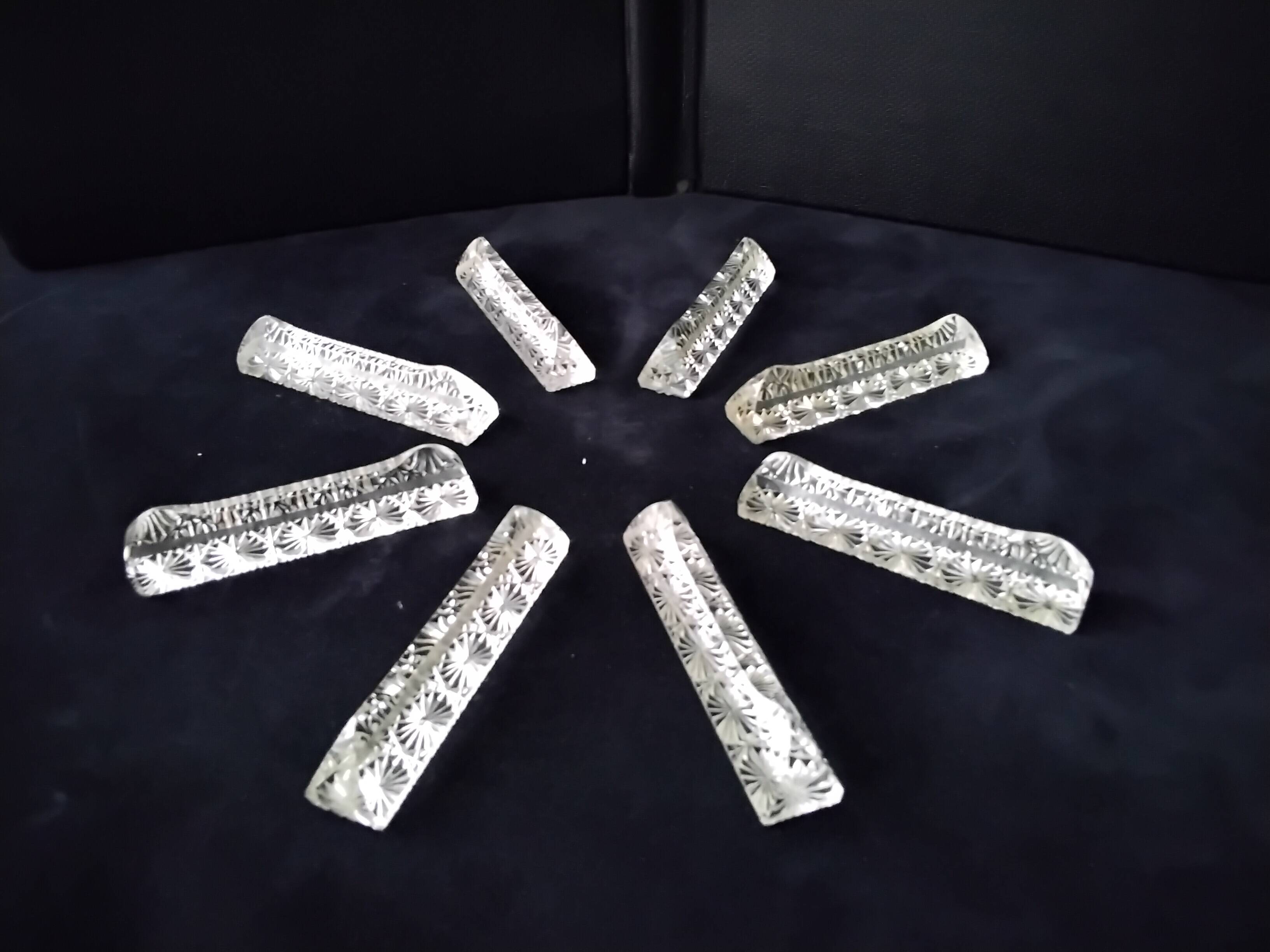 8 Knife holders Lead crystal Triangular shape