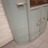 Vintage glass-fronted cabinet, bookshelf.