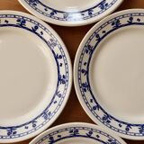4 vintage earthenware dessert plates with floral pattern