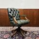 Chaise de bureau classique chesterfield president chair verte