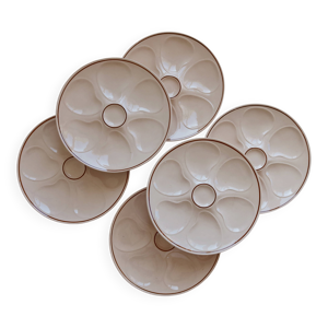 6 assiettes à huîtres - longwy