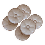 6 vintage pink oyster plates Longwy pottery