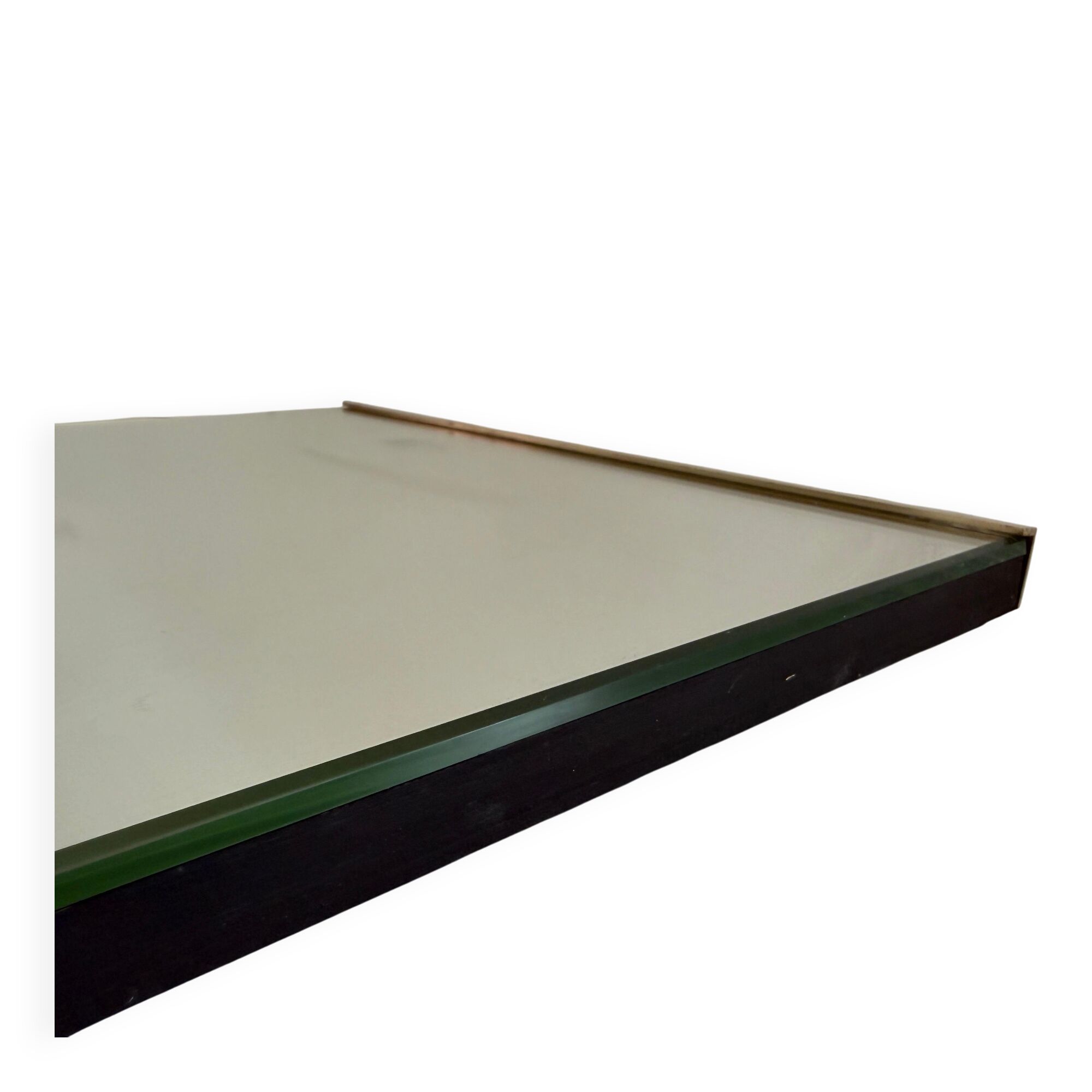 Minimalist rectangular wall mirror with a brass frame, 1960s, Germany