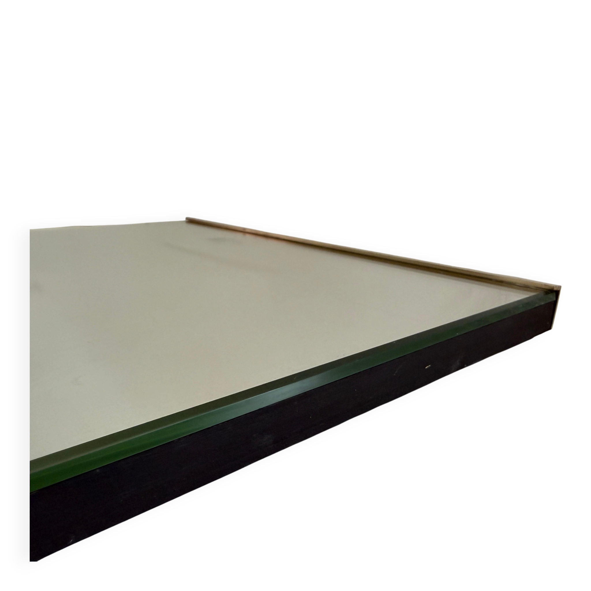 Minimalist rectangular wall mirror with a brass frame, 1960s, Germany