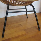 Shell armchairs in rattan and metal year 60