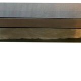 Smoked glass and metal desk, 1970s.
