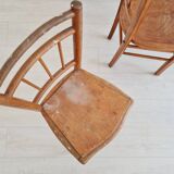 Mismatched wooden bistro chairs