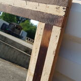 Rectangular mirror in polychrome wood