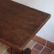 Solid oak coffee table, key stretcher, 1950s.
