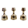 Set of 3 Scandinavian brass candle holders