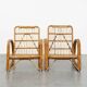Set of 2 French Rattan Vintage Design Armchairs from the 1950s