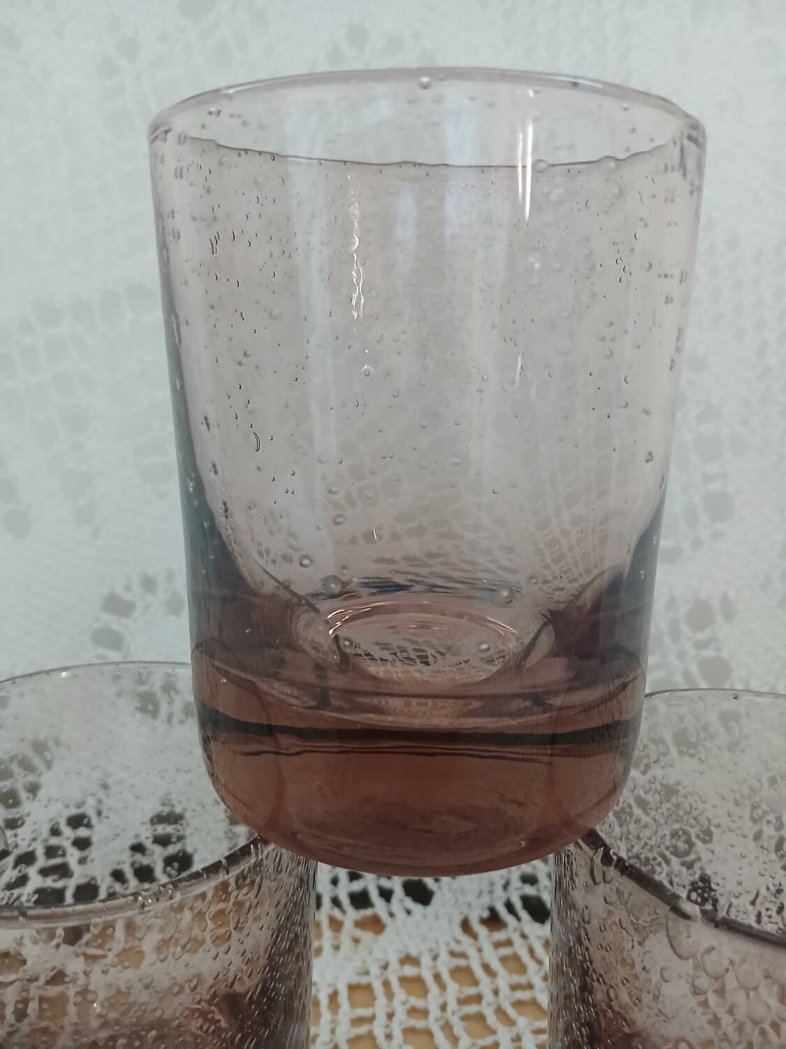 3 bubble glass water glasses