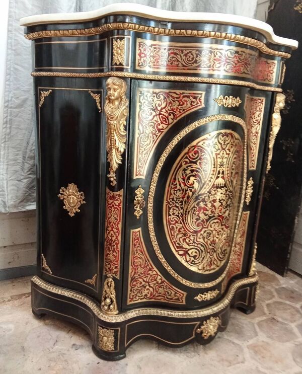 Meuble d'appui violoné marqueterie boulle