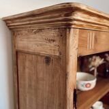 Vintage raw wood cabinet with patina