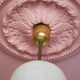 Vintage pendant lamp, opaline glass pendant lamp with patterns, vintage chandelier