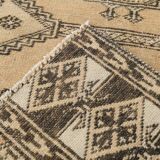3x10 Cream Black Vintage Persian Runner Rug, 76x303Cm SK 20938