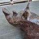 Sculpture hippopotame terre cuite patinée